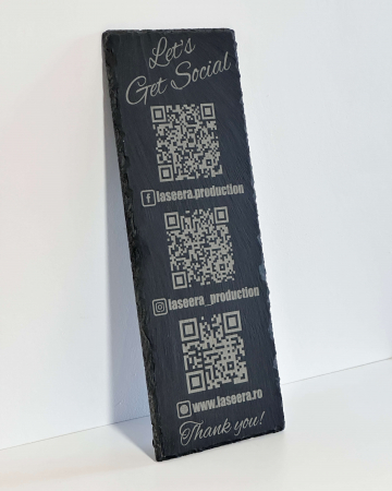 Placa Ardezie cu Coduri QR Social Media [1]