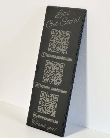 Placa Ardezie cu Coduri QR Social Media [2]