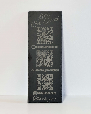 Colectia Ardezie - Placa Ardezie cu Coduri QR Social Media