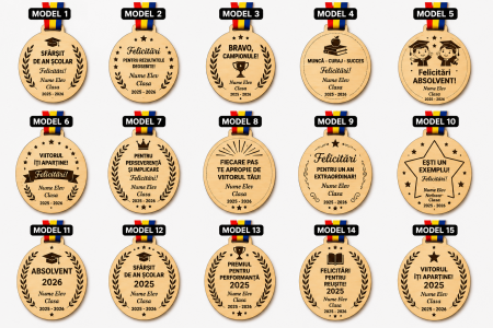 Medalii Personalizate - Medalie personalizata sfarsit de an scolar model 1-15