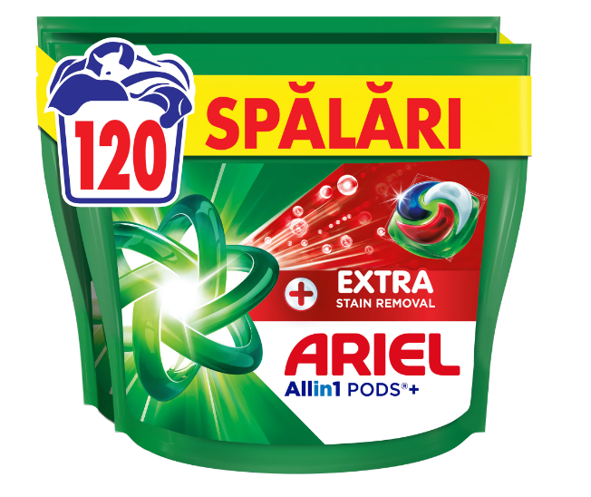 Detergent de rufe capsule Ariel Allin1 PODS +Extra Stain Removal, 120 Spalari [1]