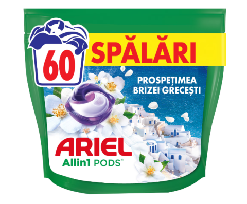 Spalare si intretinere rufe - Ariel PODS Fresh Breeze of Greek Island, 60 spalari