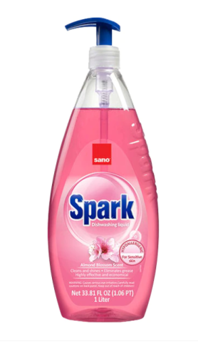 Detergent vase - Detergent vase cu balsam cu pompita Sano Spark Migdale, 1L