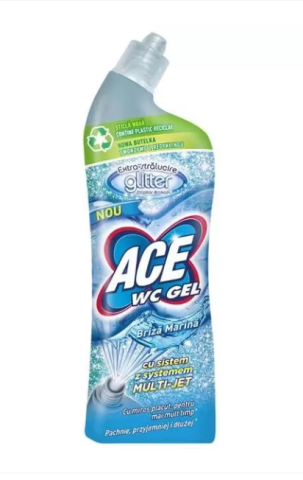 Produse curatare baie - Gel igienizant toaleta Ace, Glitter Briza Marina, 700 ml