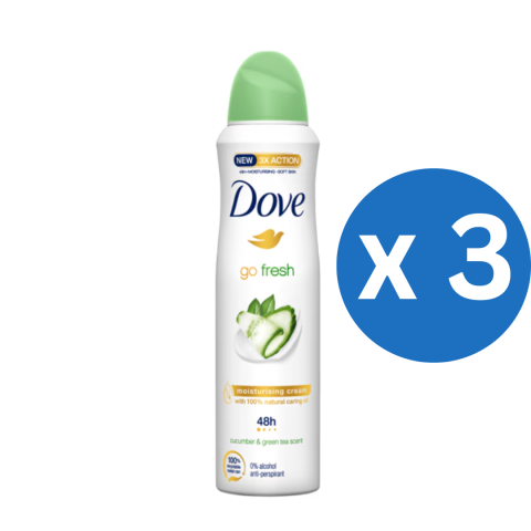 Deodorante & Antiperspirante - Pachet 3 x Dove spray deodorant,  Castravete si Ceai verde, 150 ml