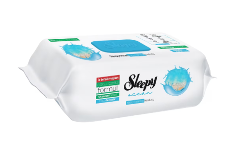 Bureti vase si lavete - Sleepy nature, servetele umede cu bicarbonat multisuprafete, Ocean 100 buc