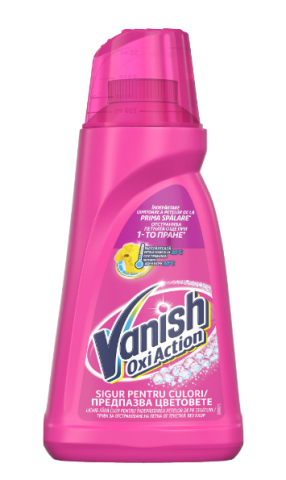 Solutii curatat pete - Solutie pentru indepartarea petelor rufe colorate Vanish Pink, 1l
