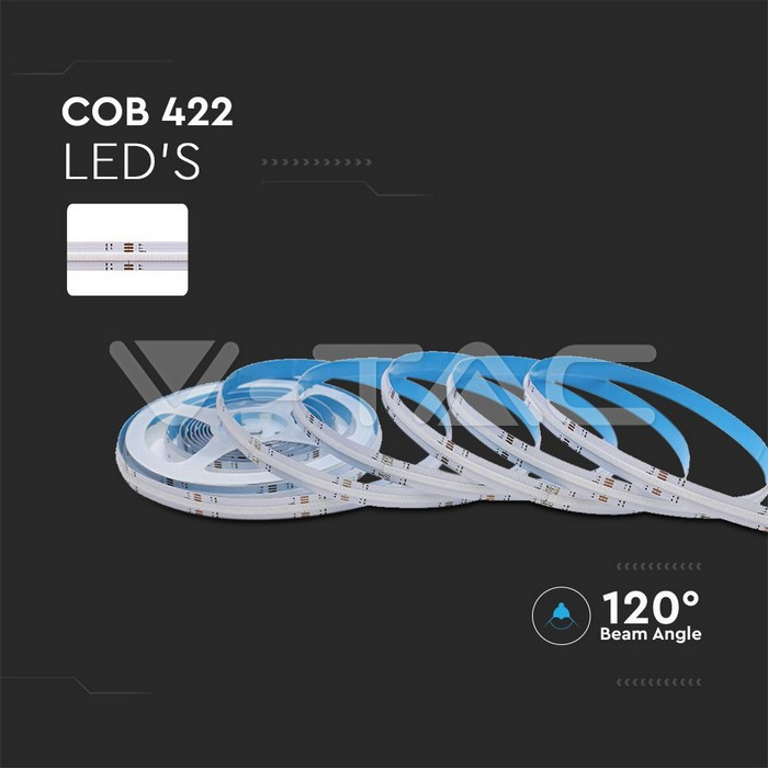 Bandă LED COB V-TAC RGB 24V IP20 13W/m 5m [4]