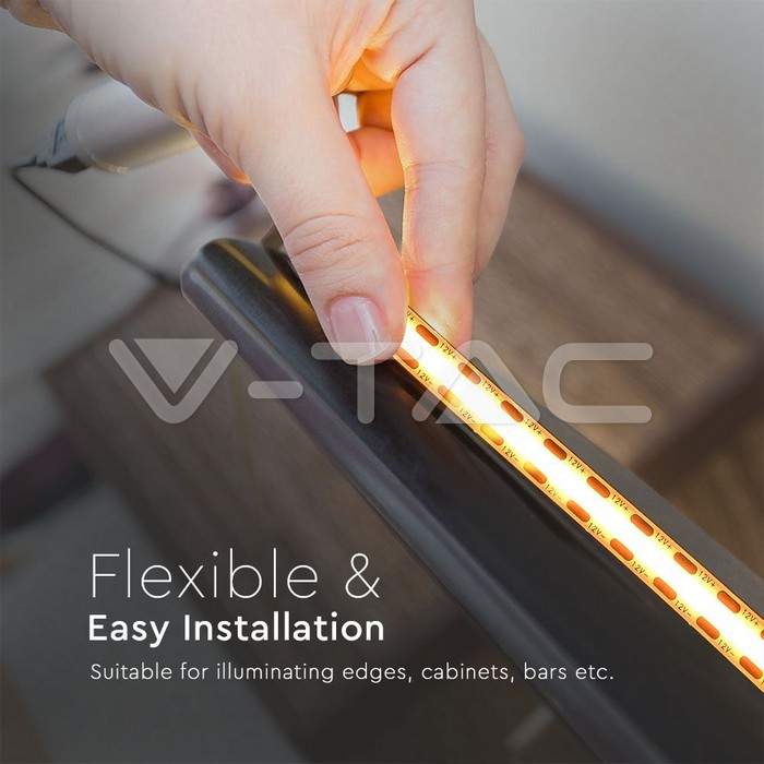 Bandă LED COB V-TAC 24V 3000K 10W/m IP20 280 LED/m [7]