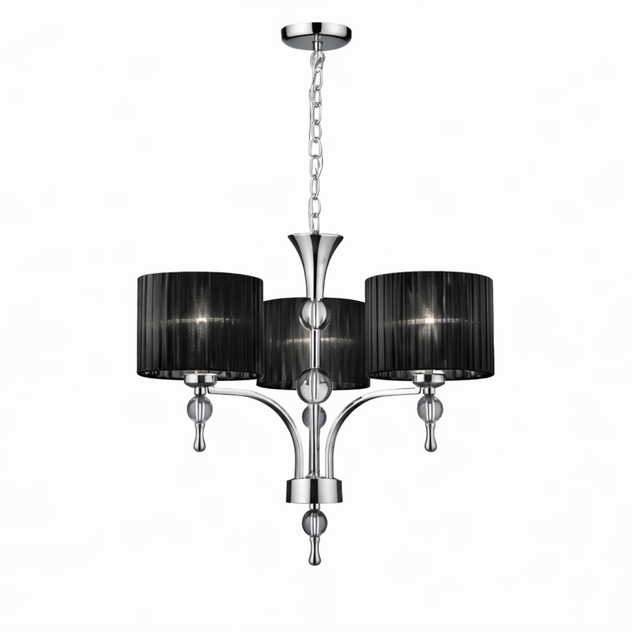 Candelabru Azzardo IMPRESS 3 BLACK 3xE27 negru cu abajururi textile AZ0498 [2]