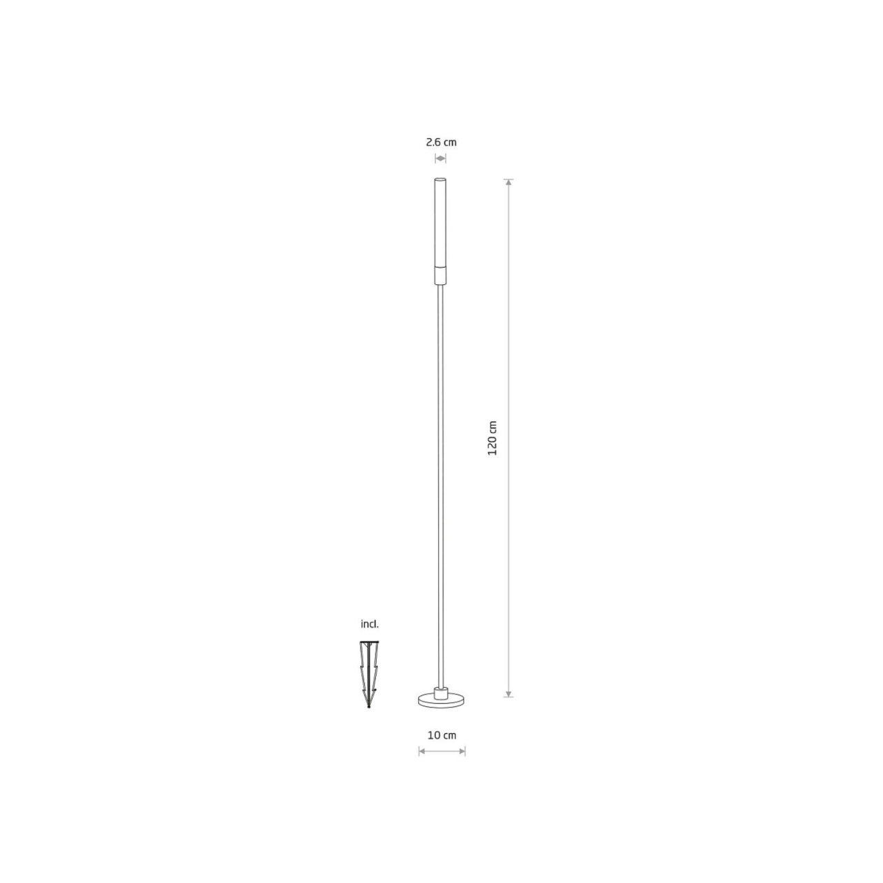Lampă podea exterior ZOLA LED L – elegantă, IP54, 120 cm, LED 3 W [4]