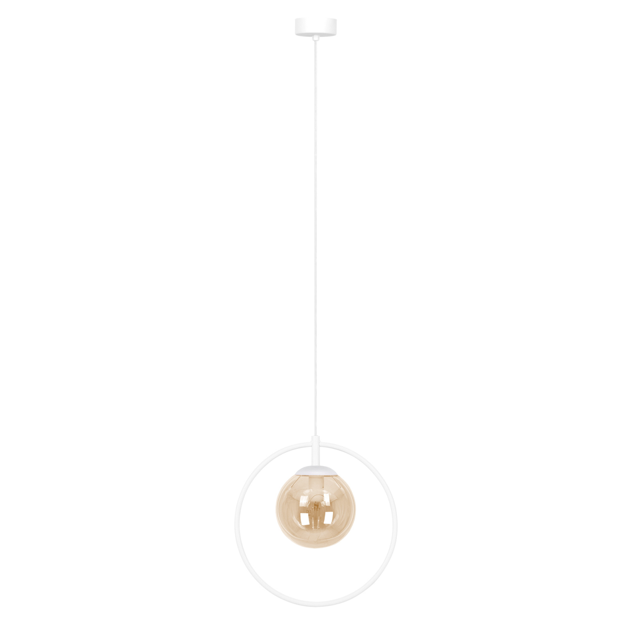 Lampă suspendată ALMA K-5309 albă cu glob chihlimbar | Kaja Lighting [2]
