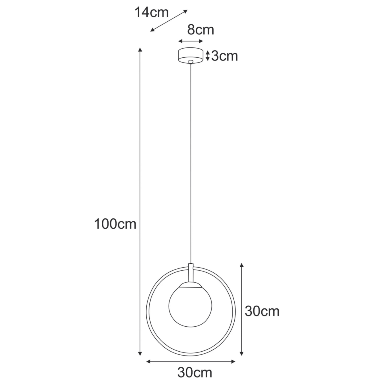Lampă suspendată ALMA K-5309 albă cu glob chihlimbar | Kaja Lighting [3]