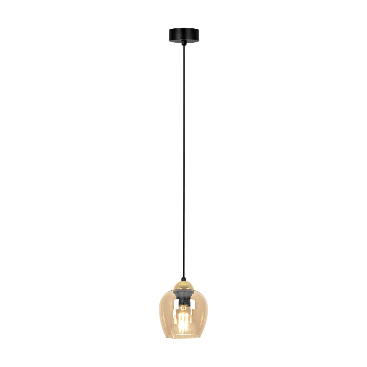 Lampă suspendată K-5605 TULA 1xE27 negru auriu chihlimbar [2]