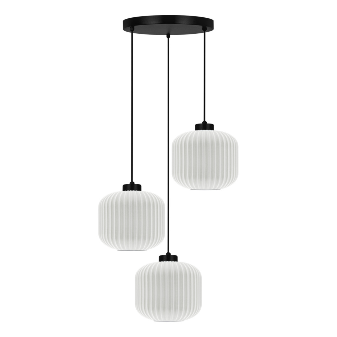 Lustră Kaja SPARTA K-5644 alb-negru cu sticlă riflată 3xE27 [2]