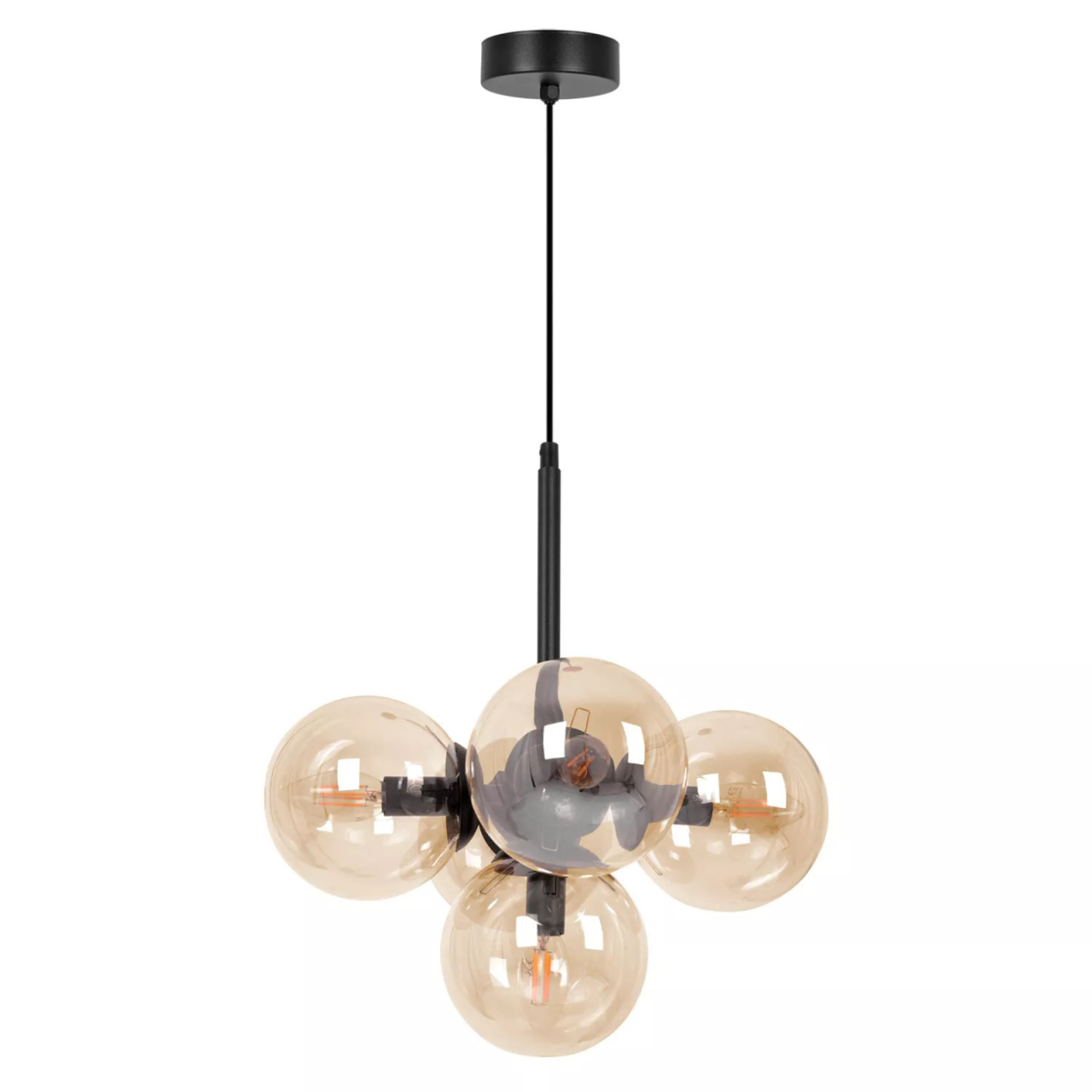 Pendul Kaja LOGAN K-5368 negru cu sticlă chihlimbar E14 [2]