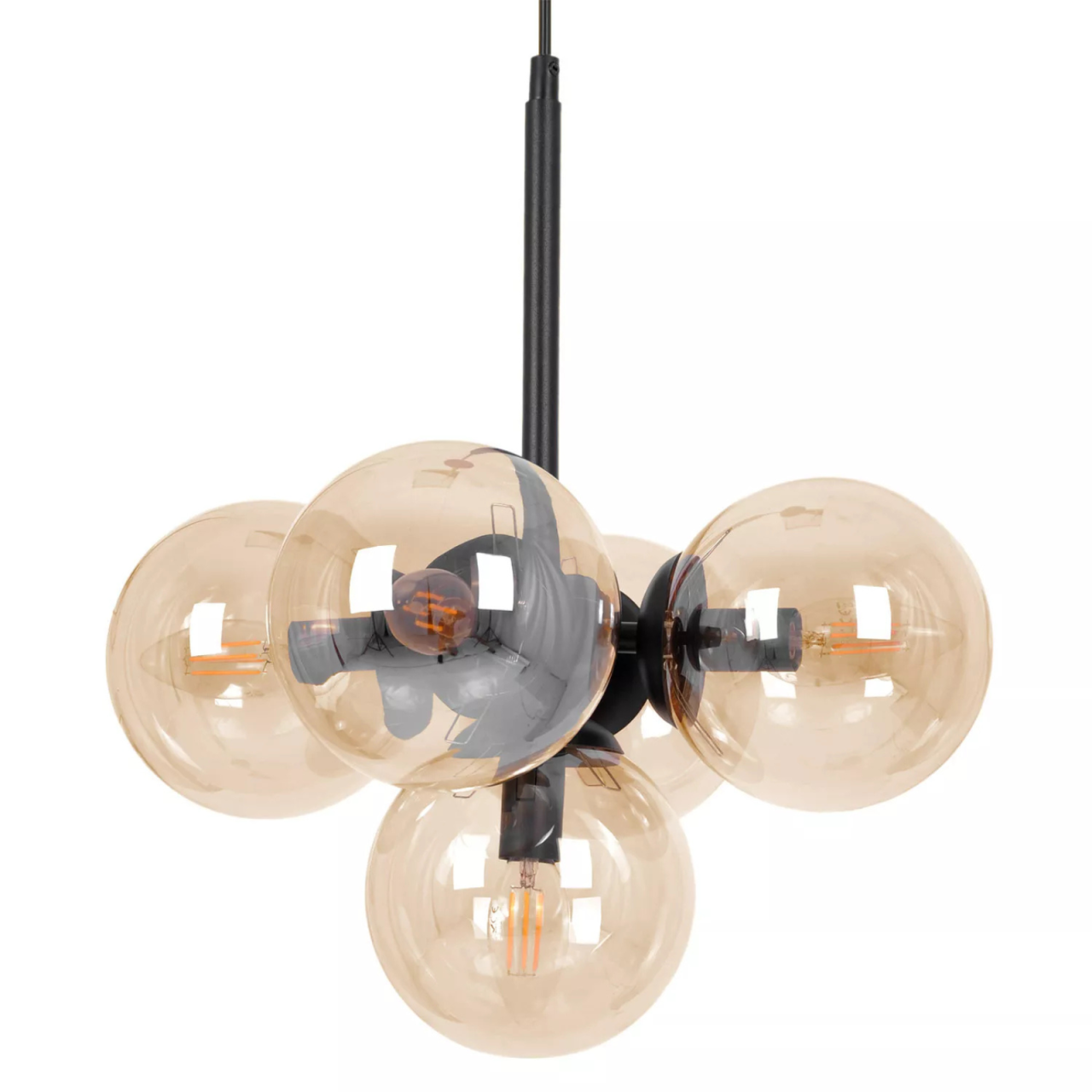 Pendul Kaja LOGAN K-5368 negru cu sticlă chihlimbar E14 [6]