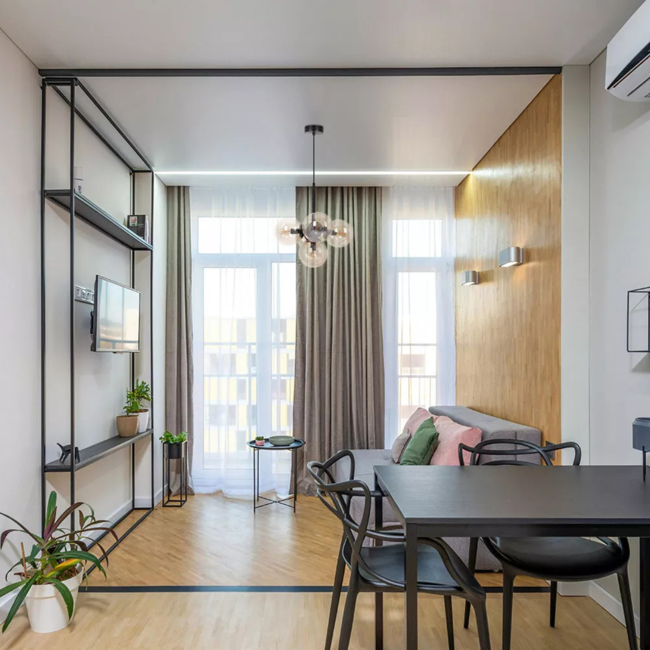 Pendul Kaja LOGAN K-5368 negru cu sticlă chihlimbar E14 [4]