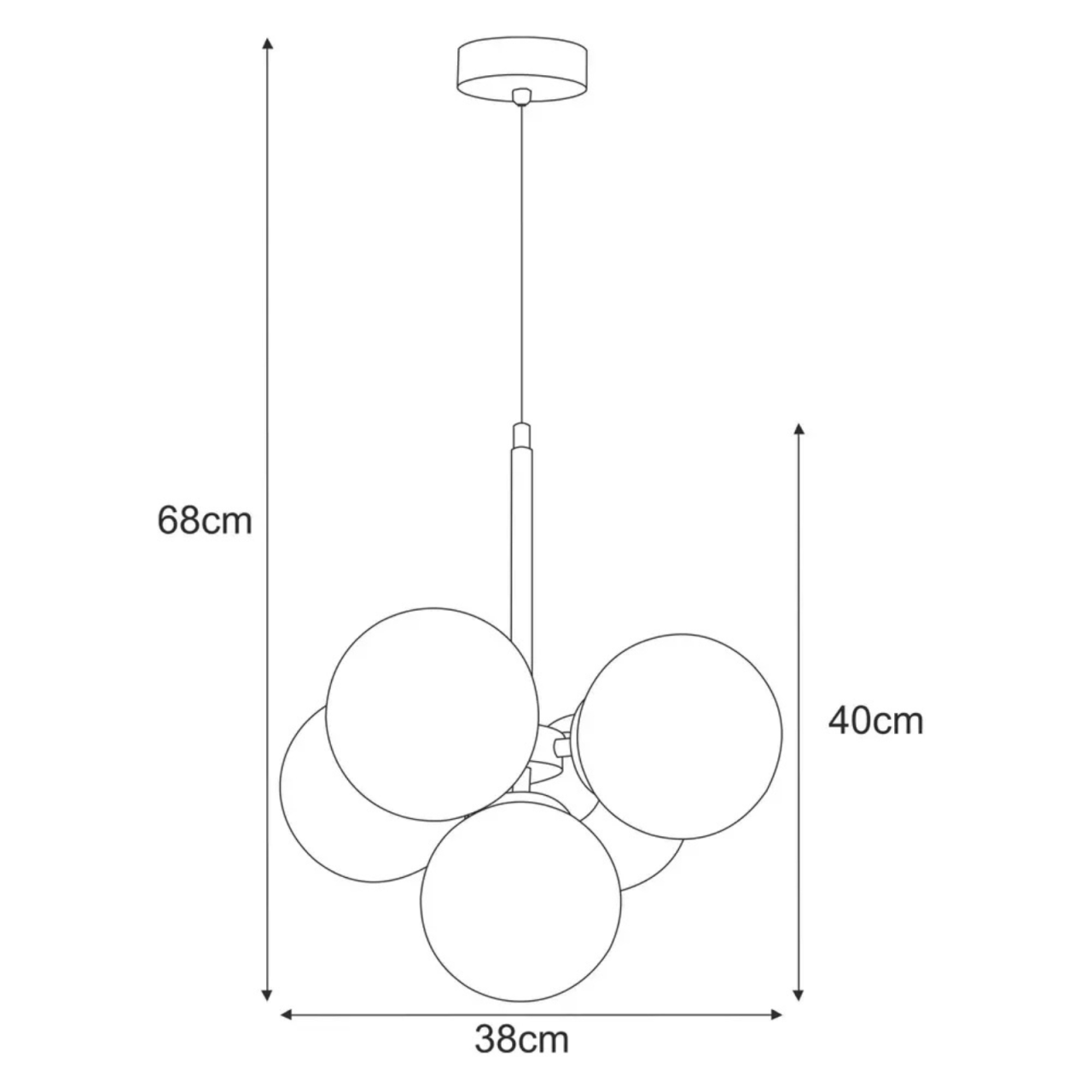 Pendul Kaja LOGAN K-5368 negru cu sticlă chihlimbar E14 [3]