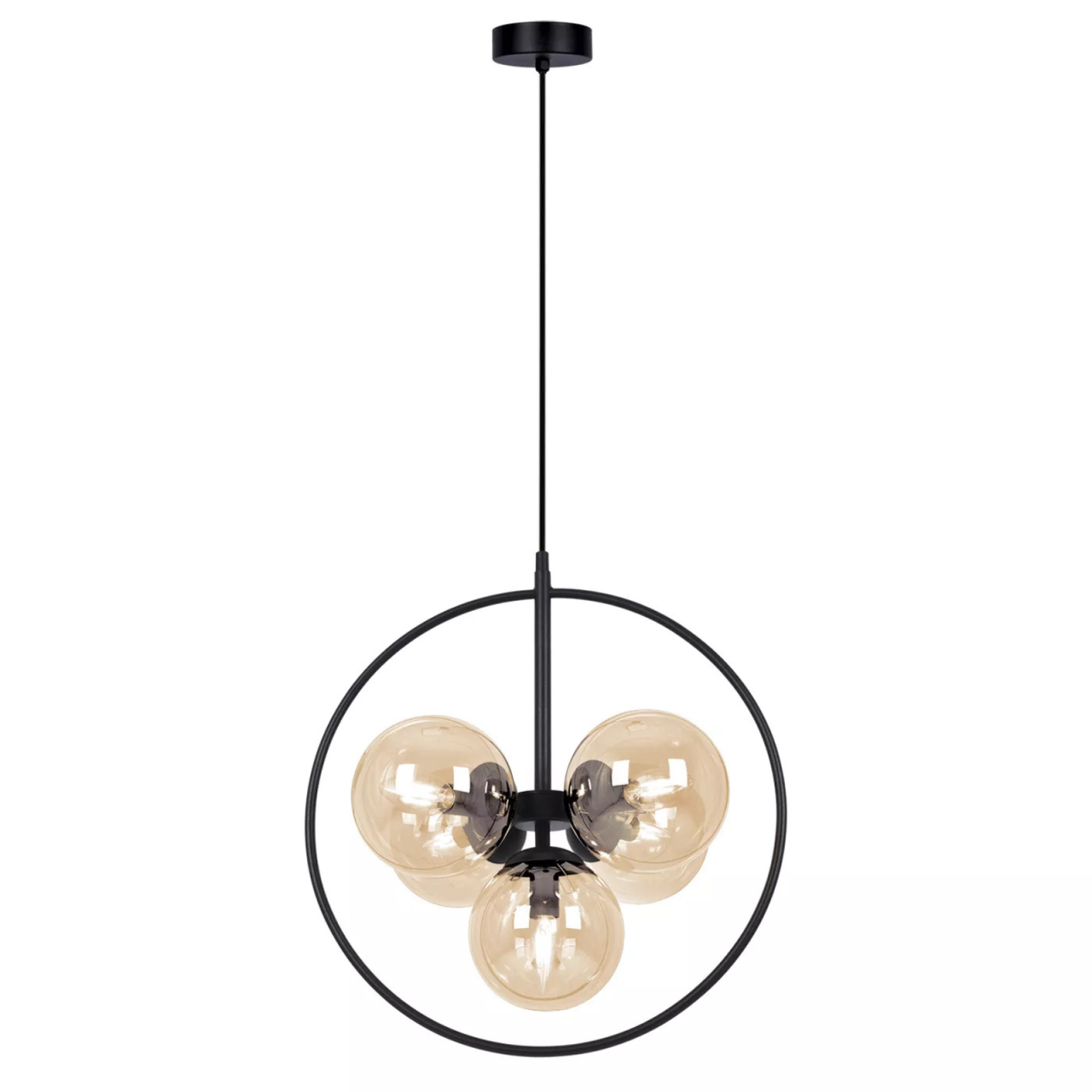 Lustră Kaja LOGAN K-5369 negru cu sticlă chihlimbar 5xE14 [5]