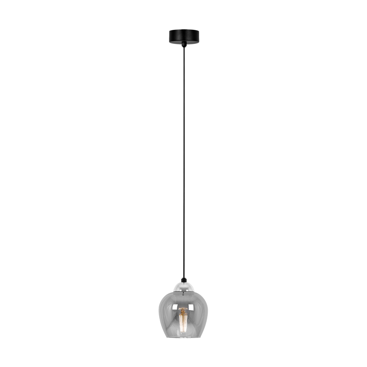Lampă suspendată K-5610 NIRA 1xE27 negru crom [2]