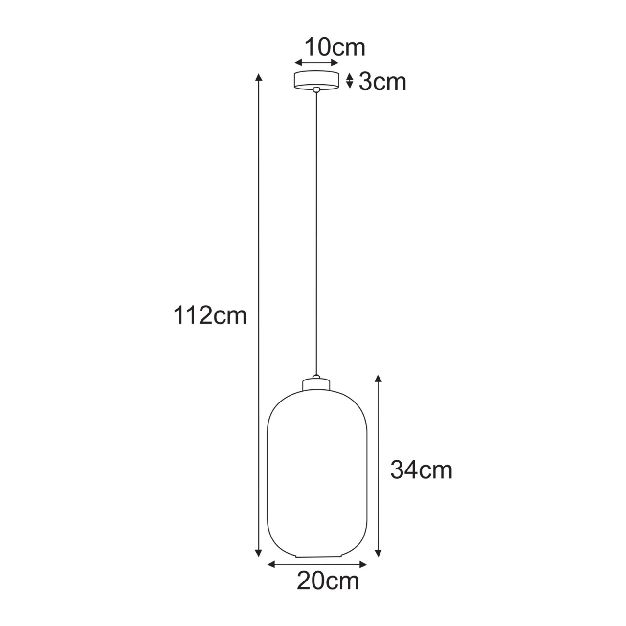 Pendul Kaja SILVA K-5751 negru cu sticlă grafit E27 [3]