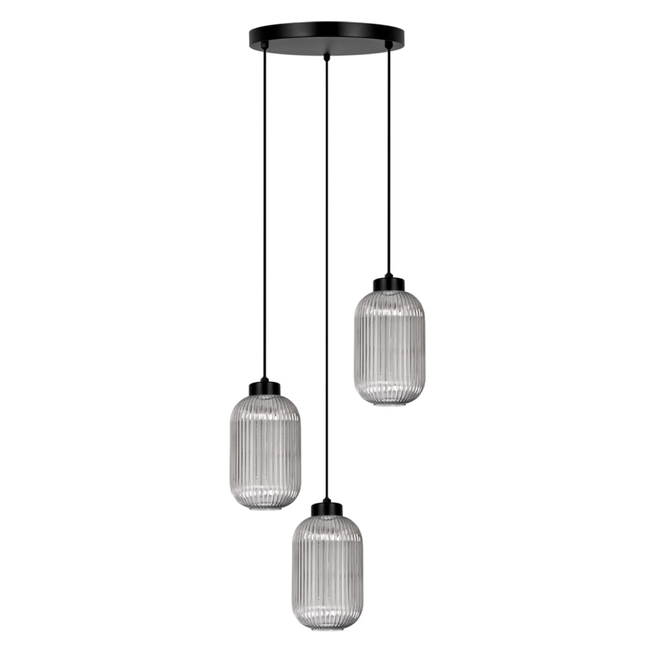 Lustră Kaja SILVA K-5755 negru cu sticlă grafit 3xE27 [2]