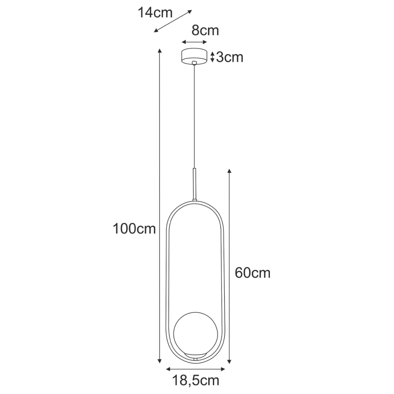 Lampă suspendată K-5396 SVEN E27 metal și sticlă [5]