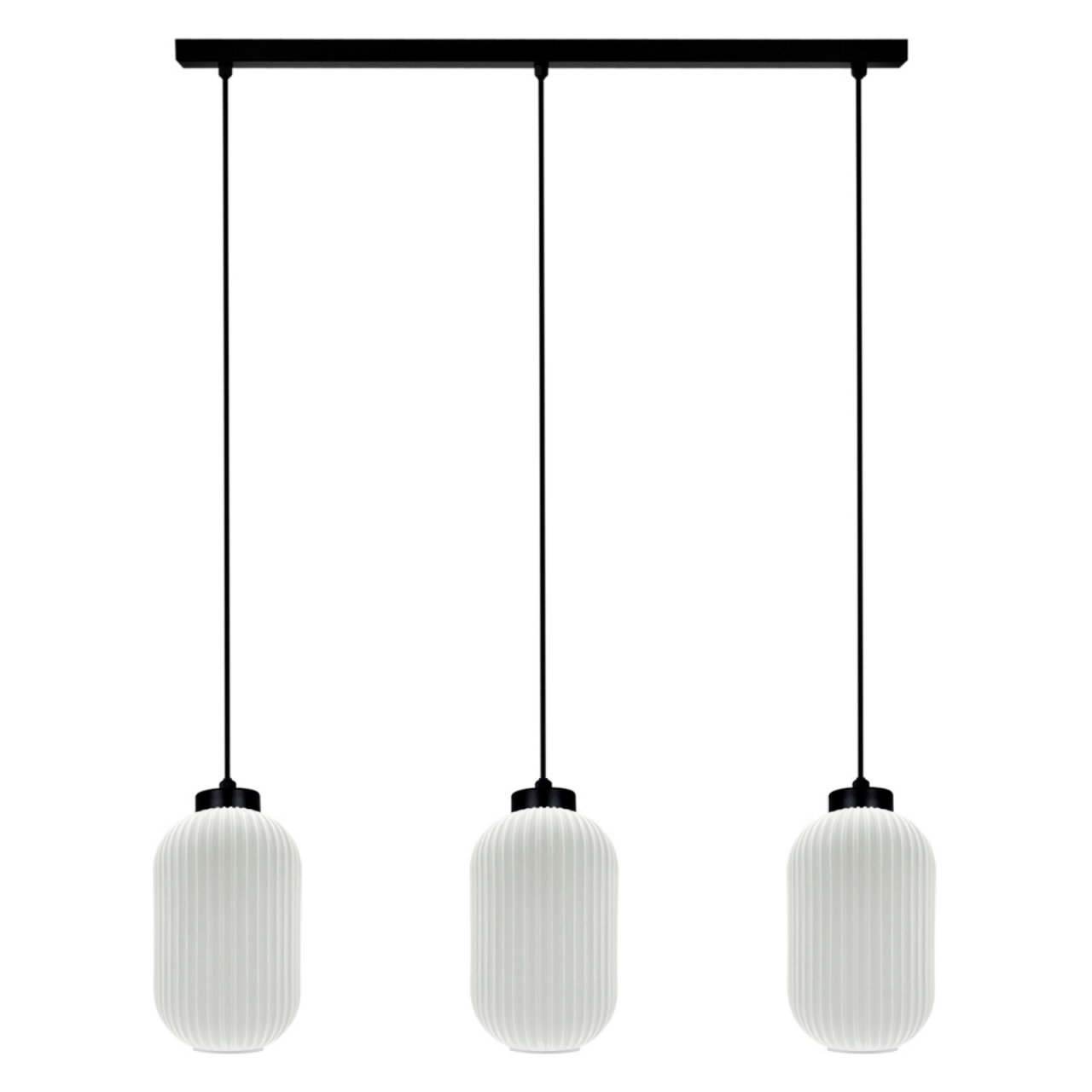 Lustră Kaja VILAR K-5734 negru 3xE27 cu sticlă albă riflată [5]