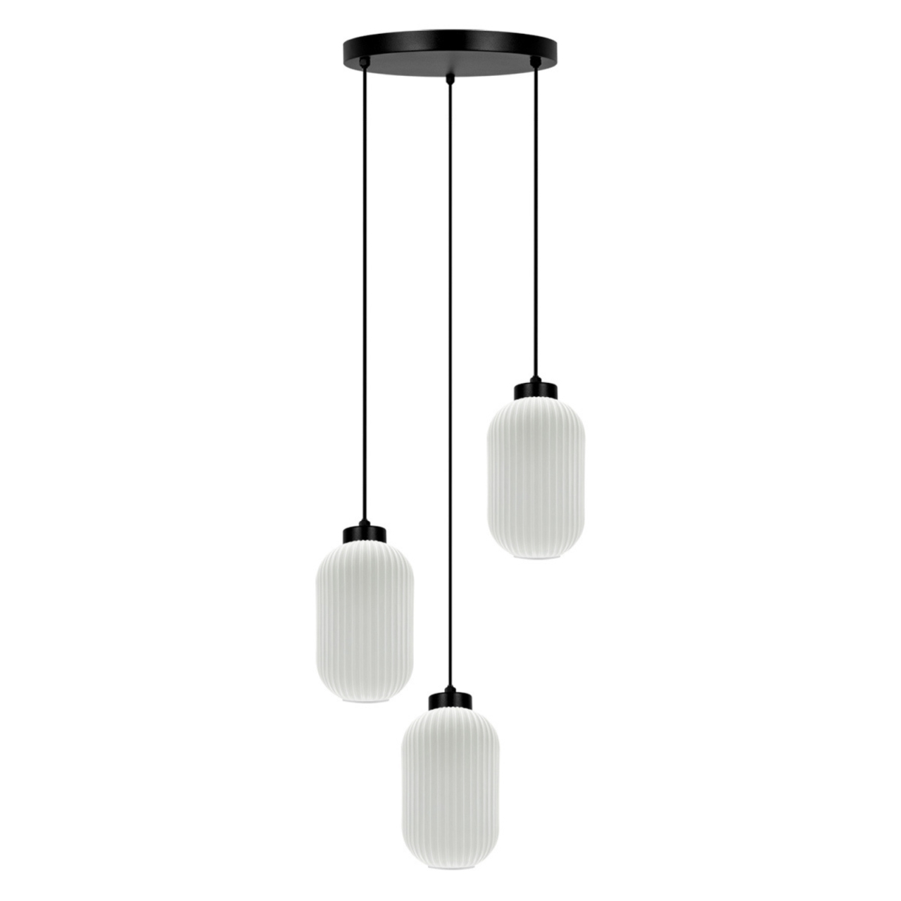 Lustră Kaja VILAR K-5735 negru 3xE27 cu sticlă albă riflată [5]
