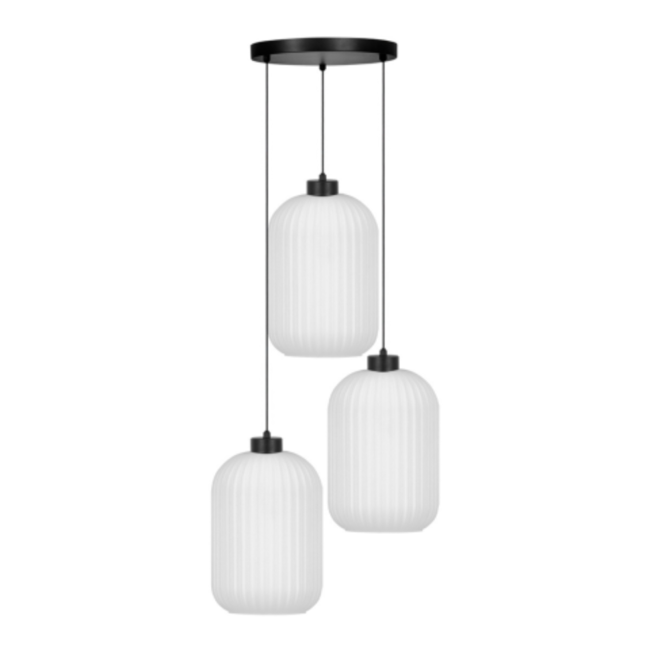 Lustră Kaja VILAR K-5736 negru 3xE27 cu sticlă albă riflată [2]