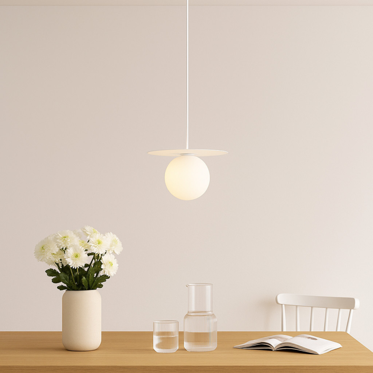 Lampă suspendată ROBIN K-5430 alb cu glob opal G9 | Kaja Lighting [5]