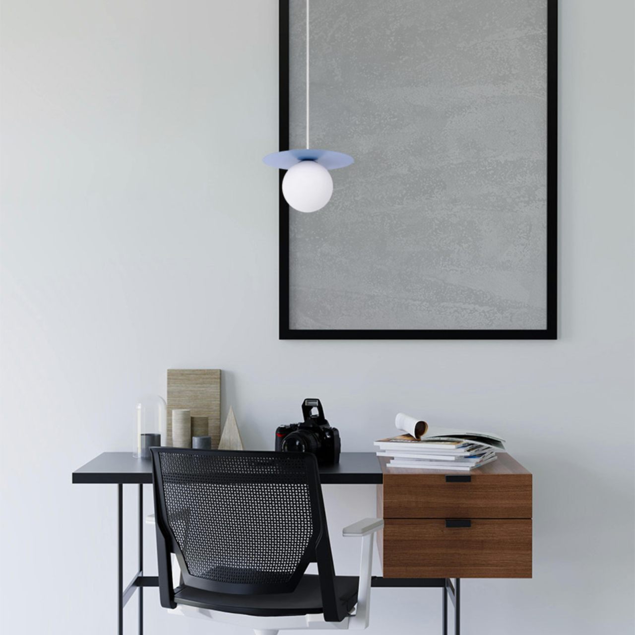 Lampă suspendată ROBIN K-5445 albastru pastel cu glob alb G9 | Kaja Lighting [4]