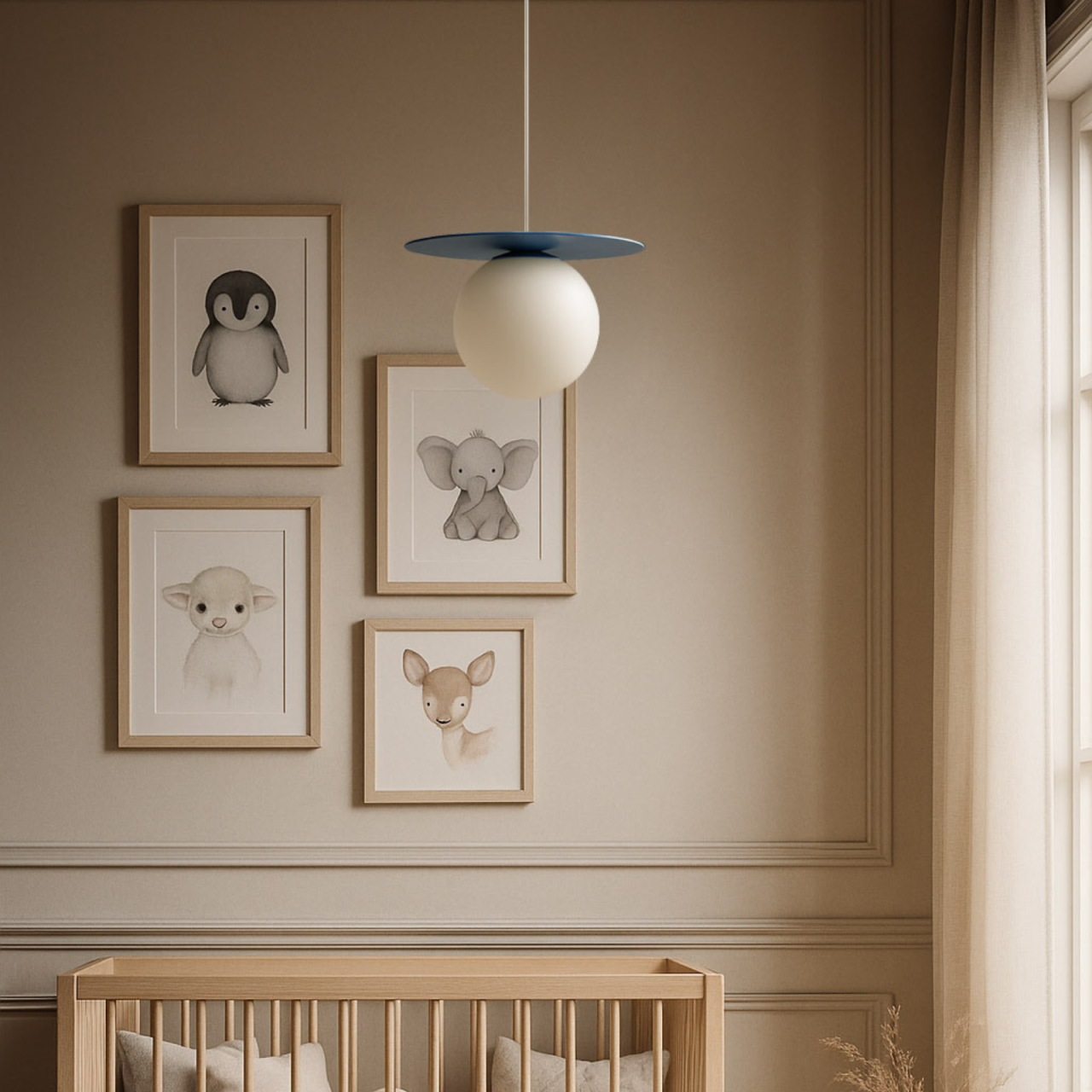 Lampă suspendată ROBIN K-5445 albastru pastel cu glob alb G9 | Kaja Lighting [5]