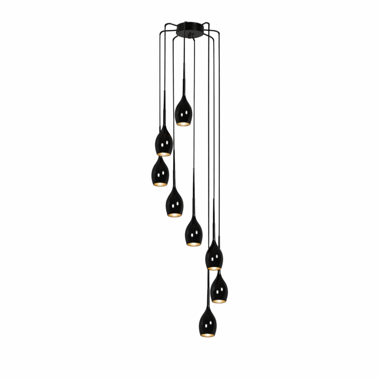 Lustră suspendată Azzardo IZZA 8 BLACK 8xE14 negru fumuriu AZ0159 [2]