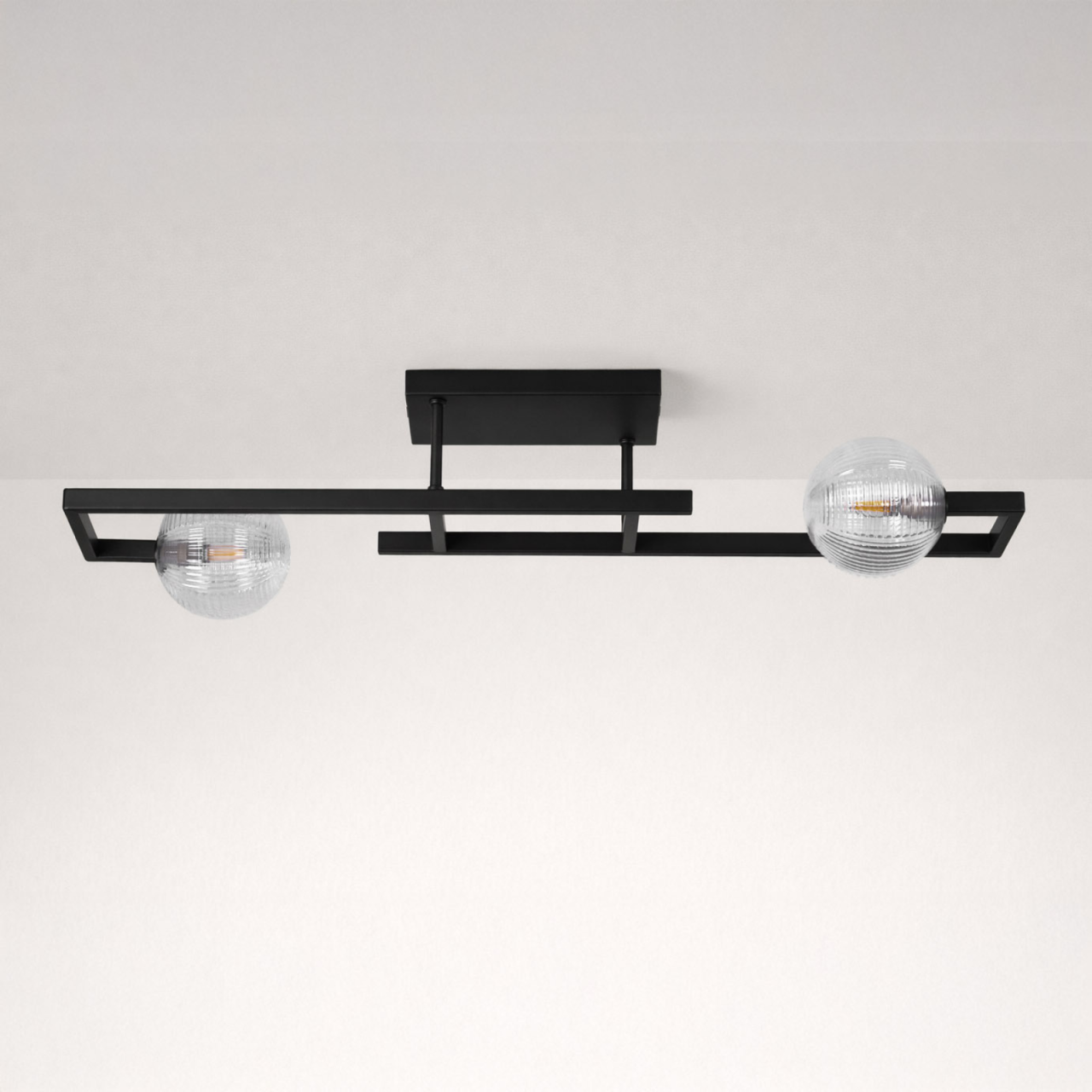 Lustră Kaja PARMA K-5760 negru cu sticlă transparentă 2xG9 [3]