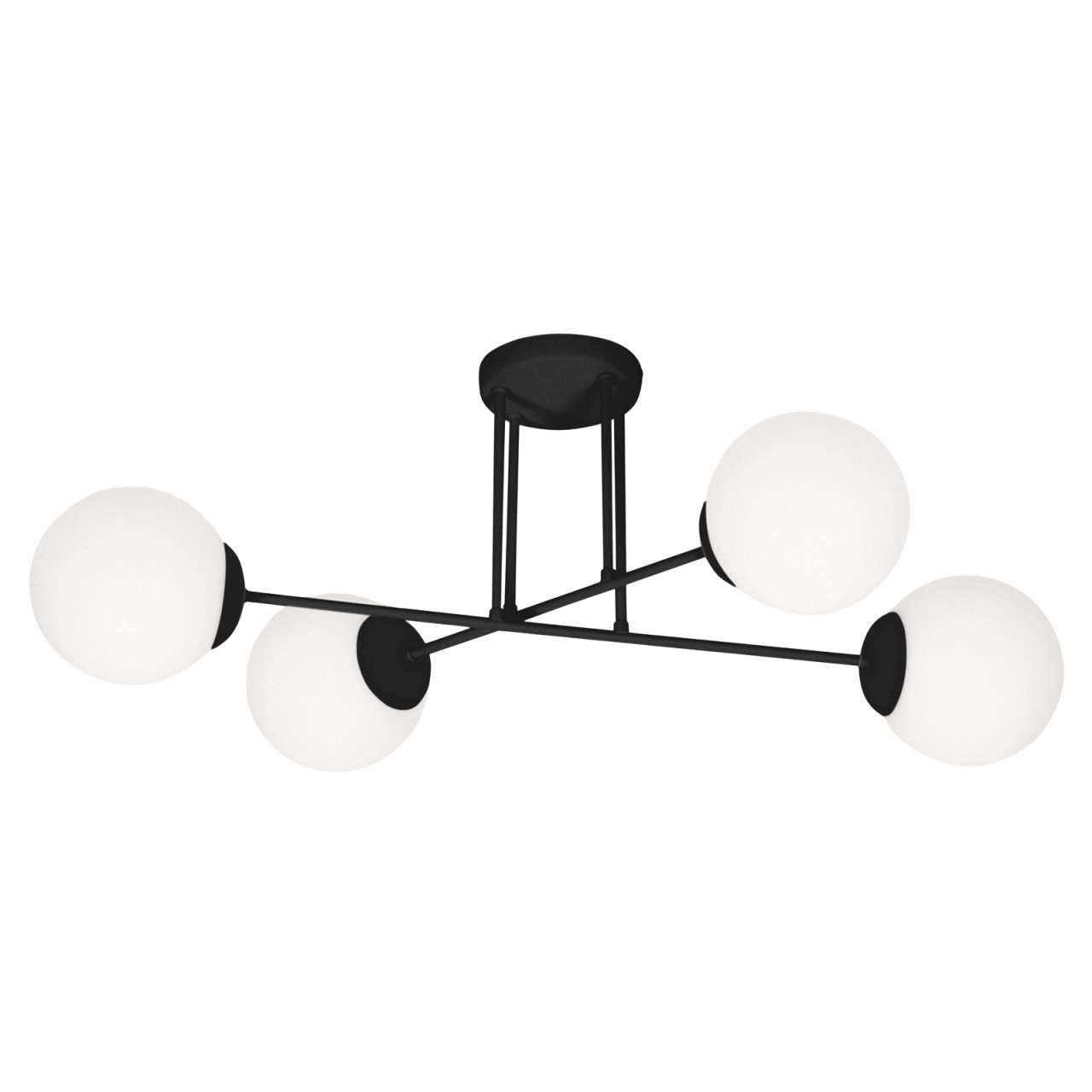 Plafonieră Kaja SAVOY K-4924 negru cu 4 globuri din sticlă albă E27 [2]