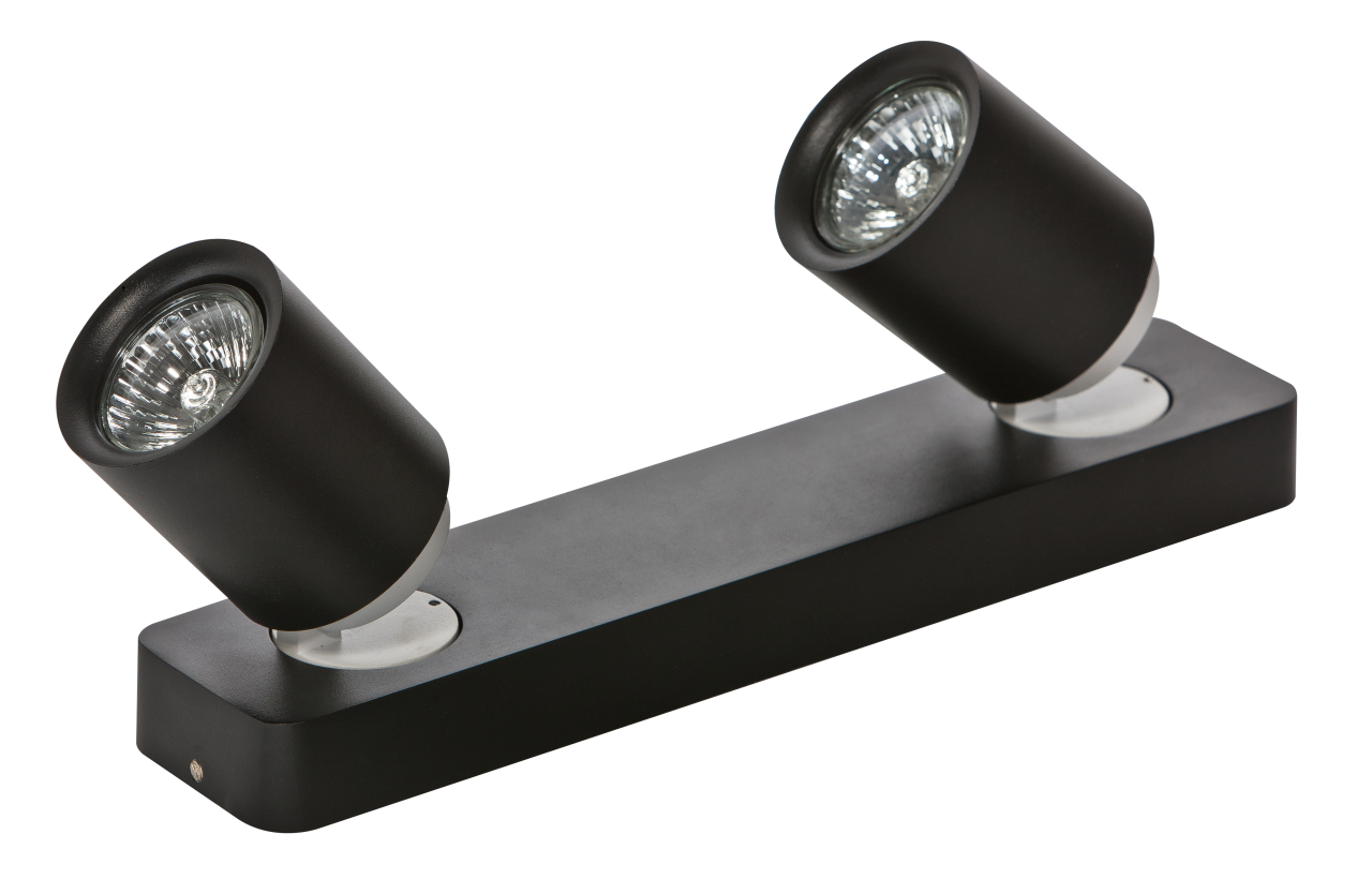 Spot aplicat dublu Azzardo TOMI 2 BLACK 2xGU10 negru AZ0678 [2]