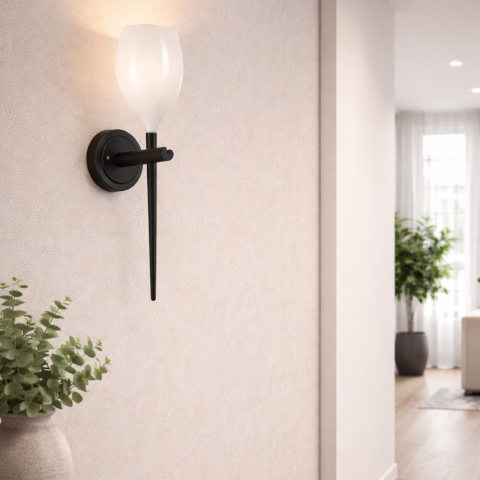 Aplice - Aplică Azzardo IZZA WALL WHITE alb cu sticlă decorativă AZ2940