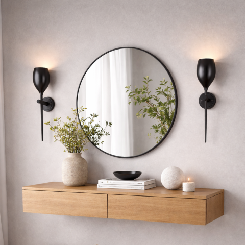 Aplice - Aplică Azzardo IZZA WALL BLACK negru fumuriu cu sticlă decorativă AZ2941