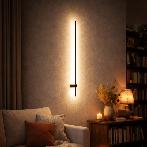 Aplice - aplica perete SABER LED L negru LED integrat 3000K Nowodvorski