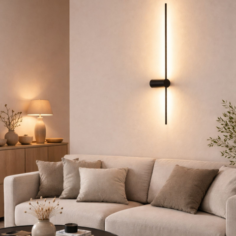 Aplice - aplica perete SABER LED M negru LED integrat 3000K Nowodvorski