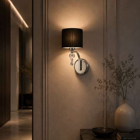 Aplice - Aplică Azzardo IMPRESS BLACK WALL E27 negru AZ0501