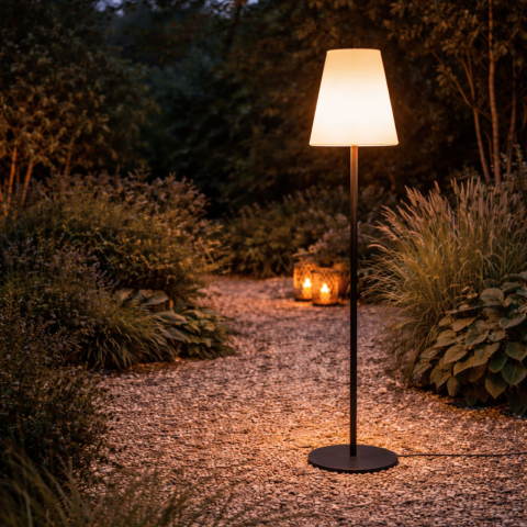 Lampi gradina - Lampă terasă PATIO – elegantă, rotomoldată, IP44, cablu 4 m