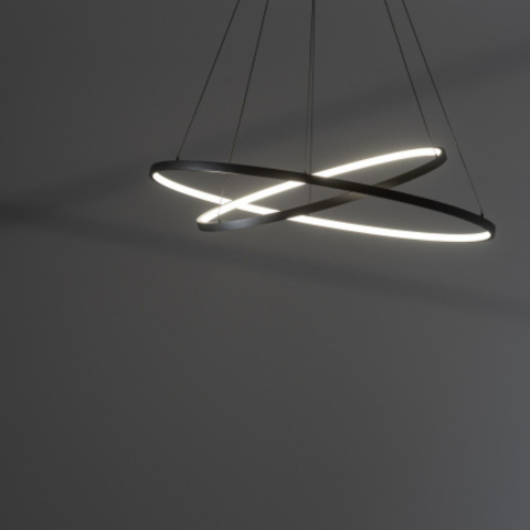 Candelabre - Lampă suspendată CIRCOLO LED 35W, 3000K, 1200lm, negru – iluminat modern