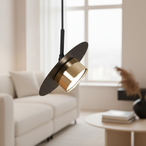 Lustra - Lampă suspendată K-5455 BURGAS 1xGX53 negru auriu