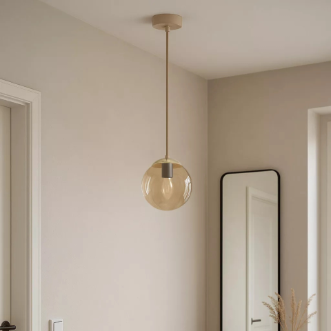Lustra - Pendul Kaja FELIX K-5780 bej cu glob chihlimbar G9