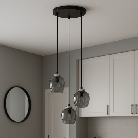 Lustra - Lampă suspendată K-5611 NIRA 3xE27 negru grafit