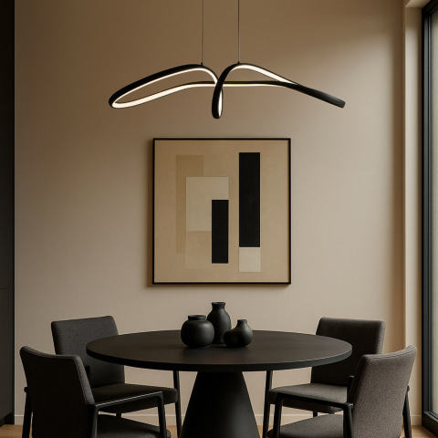 Candelabre - Lustră LED Kaja SNOW K-8234 negru 40W 4800 lm CCT