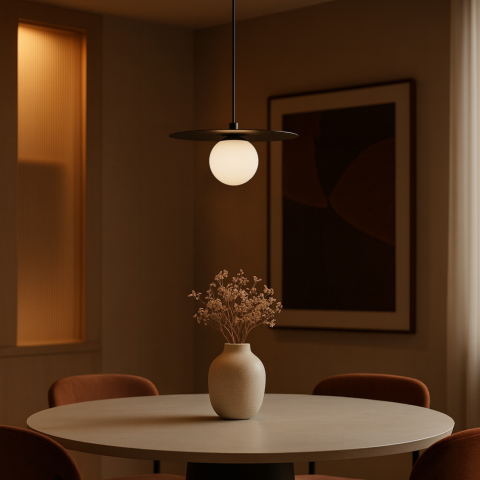 Iluminat decorativ - Lampă suspendată ROBIN K-5436 negru cu glob alb G9 | Kaja Lighting